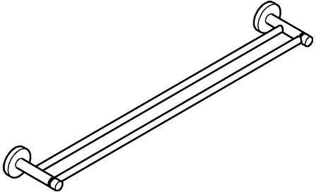 GROHE Essentials Doppel-Badetuchhalter 654 mm – Chrom, verdeckte Befestigung, Metall
