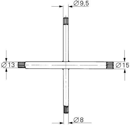 GROHE Kreuz-Riefenschlüssel 19053 – Montagewerkzeug für Ventilsitze, 4 Größen, LongLife Oberfläche