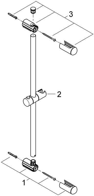 GROHE Euphoria Brausestange 600 mm Chrom – mit Gleiter & verdeckter Befestigung