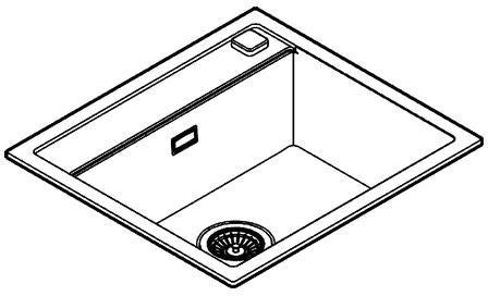 GROHE K700 Kompositspüle 1 Becken 560x510mm granit schwarz – Quartzkomposit mit FastFixation