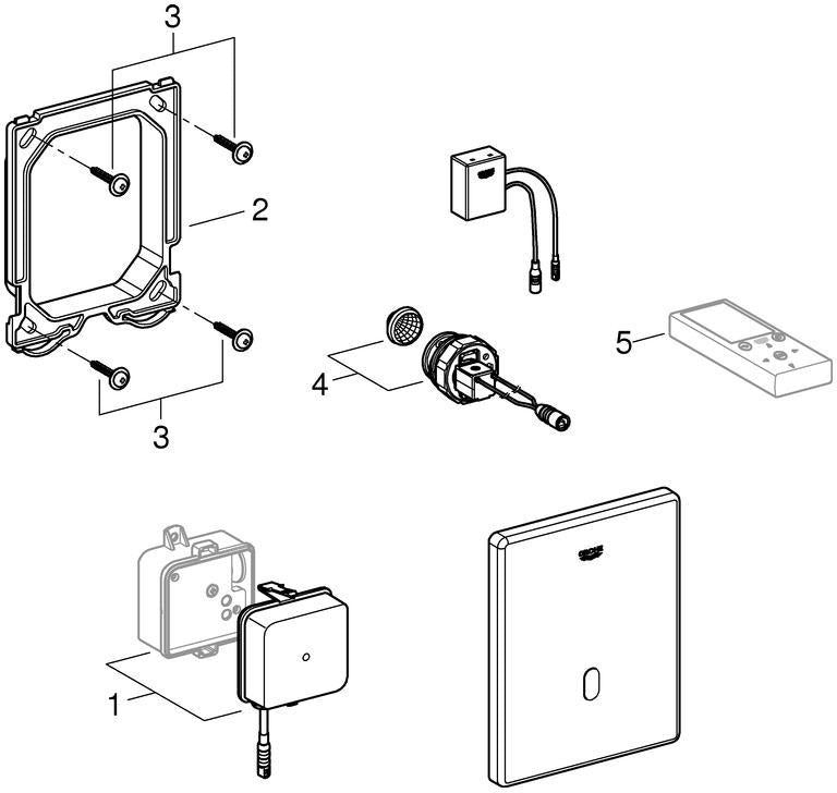 GROHE Tectron Skate Bluetooth Infrarot-Elektronik für Urinal Rapido U mit Trafo, Chrom