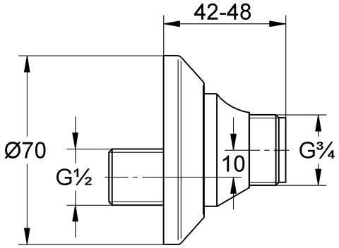 GROHE S-Anschluss 440450 absperrbar für Eichelberg Armaturen – Chrom