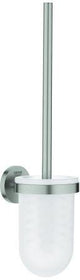 GROHE Essentials Toilettenbürstengarnitur – Wandmontage, verchromt, mit Mattglas-Einsatz