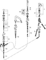 GROHE Essence 4-Loch-Einhand-Wannenkombination cool sunrise gebürstet – SilkMove & Temperaturbegrenzer