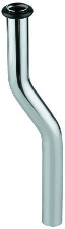 GROHE Urinal-Spülrohr 37038 – 200 mm, Messing verchromt, Kröpfung 30 mm