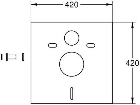 GROHE Schallschutz-Set 37131 für WC – Schallschutzmatte und 2 Gummihülsen