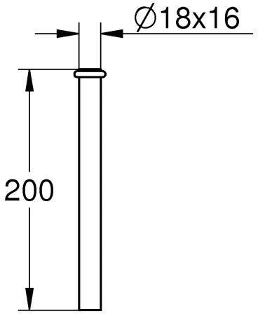 GROHE Spülrohr 37035 komplett für Urinal-Spüler – 200 mm, Messing verchromt, DN 18