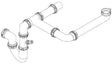 GROHE Siphon 42619 für Küchenspülen – P-Siphon mit Rosette und Wandrohr
