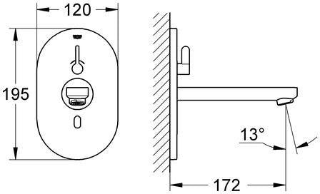 GROHE Eurosmart CE Infrarot-Elektronik für Waschtisch mit Mischung, 230V, Chrom
