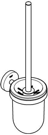 GROHE Essentials Toilettenbürstengarnitur – Wandmontage, verchromt, mit Mattglas-Einsatz