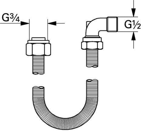 GROHE Talentofill Anschlussgarnitur 3/4" mit 1,5 m flexiblem Anschlussrohr DN20