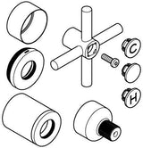 GROHE Atrio Kreuzgriffe 18026_3 – 2 Stück, Chrom, mit H/C-Markierung
