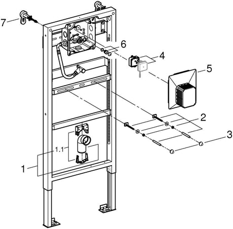 GROHE Rapid SL Urinal-Vorwandelement mit Infrarot-Elektronik & Wandwinkeln – 1,13 m