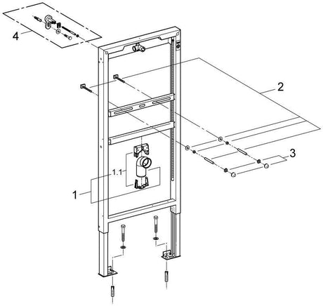 GROHE Urinal-Element Rapid SL 38517_1 – Vorwandmontage, höhenverstellbar, ohne Armatur
