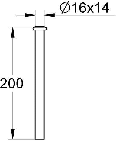 GROHE Spülrohrverlängerung 37042 – 200 mm, Ø 16 mm, Messing verchromt
