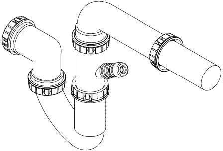 GROHE Siphon 42617 für Küchenspülen – P-Siphon mit Rosette und Wandrohr