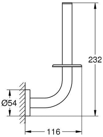 GROHE Essentials Reservepapierhalter – Wandmontage, Metall Chrom, verdeckte Befestigung