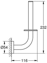 GROHE Essentials Reservepapierhalter – Wandmontage, Metall Chrom, verdeckte Befestigung