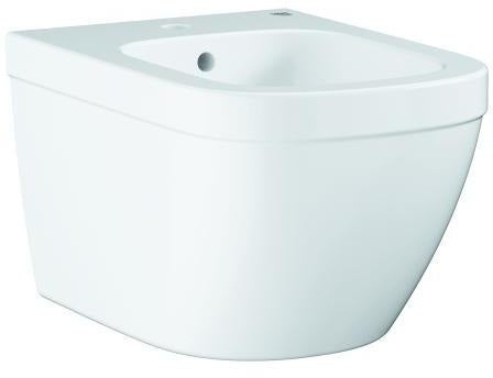 GROHE Euro Keramik Wandbidet alpinweiß – 1 Hahnloch, mit Überlauf, verdeckte Befestigung