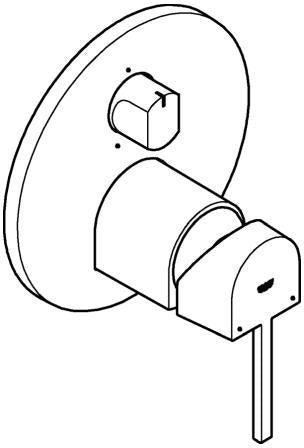 GROHE Plus Einhandbatterie Fertigmontageset 3-Wege-Umstellung Chrom