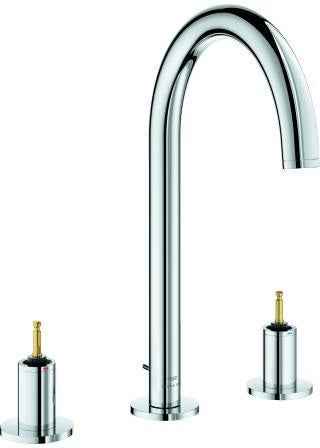 GROHE Atrio Private Collection 3-Loch Waschtischbatterie Chrom – Zweigriffig mit schwenkbarem Auslauf