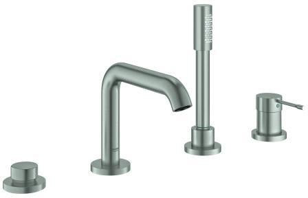 GROHE Essence 4-Loch-Einhand-Wannenkombination cool sunrise gebürstet – SilkMove & Temperaturbegrenzer