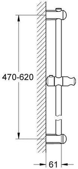 GROHE Euphoria Brausestange 600 mm Chrom – mit Gleiter & verdeckter Befestigung