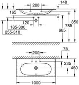 GROHE Möbelwaschtisch Essence Keramik 1000x460 mm PureGuard alpinweiß – antibakterielle Hygieneoberfläche