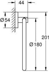 GROHE Essentials Handtuchring – Metall verchromt, verdeckte Befestigung, schwenkbar