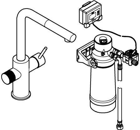 GROHE Blue Pure Minta Starter Kit – Spültisch-Einhandmischer mit Filterfunktion, L-Auslauf, Chrom