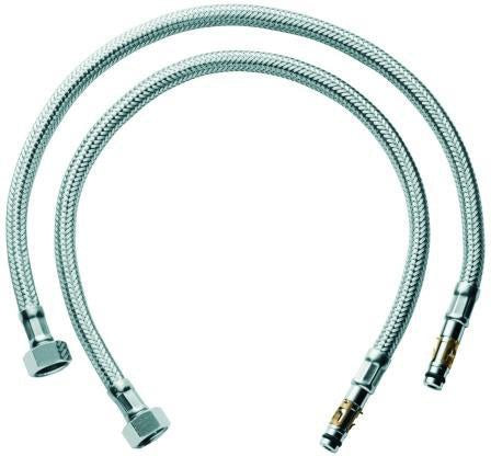 GROHE Druckschlauch 45484 3/8 Zoll x 484 mm 2 Stück chrom – Anschlussschlauch für Armaturen