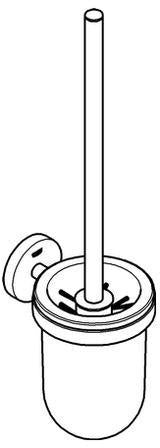 GROHE Essentials Toilettenbürstengarnitur – Wandmontage, verchromt, mit Mattglas-Einsatz