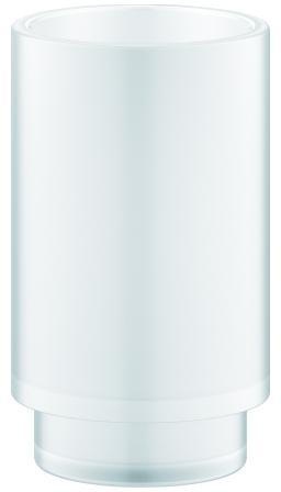 GROHE Selection Zahnputzbecher Glas weißglas 41029 für Halter 41027 – Weißes Glas, 95 mm