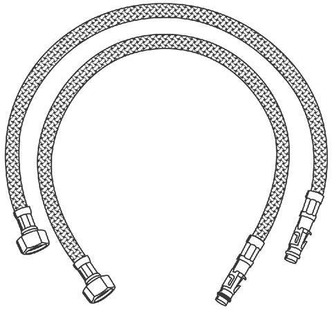 GROHE Druckschlauch 45484 3/8 Zoll x 484 mm 2 Stück chrom – Anschlussschlauch für Armaturen