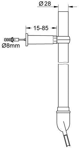 GROHE Spülrohrgarnitur 42041 für WC-Druckspüler Rondo A.S. – komplett in Chrom