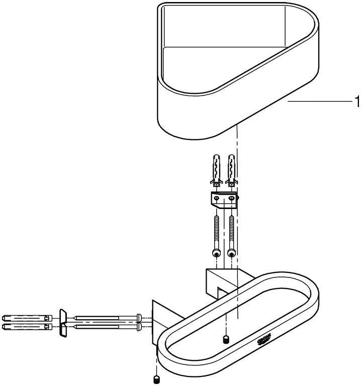 GROHE Selection Eck-Duschablage 41038 mit verdeckter Befestigung – Chrom