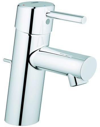GROHE Concetto Einhand-Waschtischbatterie mit Zugstangen-Ablaufgarnitur, chrom – Energie-Spar-Funktion