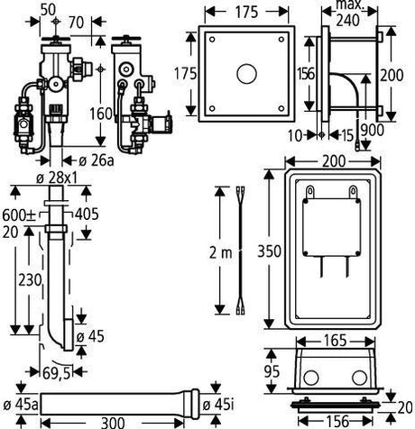 GROHE Austauschdruckspüler 42909 ohne Platte – 3/4'' Wandeinbau, 6-9 l einstellbar