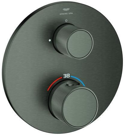 GROHE Atrio Private Collection Thermostat-Brausebatterie mit 2-Wege-Umstellung und Knopfbetätigung, Chrom