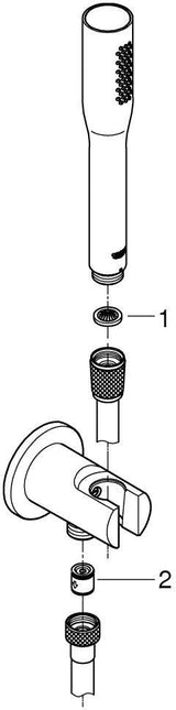 GROHE Euphoria Cosmopolitan Stick Wandhalterset – Handbrause mit 1 Strahlart, EcoJoy & SpeedClean, Chrom