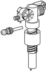 GROHE Füllventil 37092 DN10 mit Abdeckkappe, Versatzausgleichstück und Drossel – 3/8 Zoll