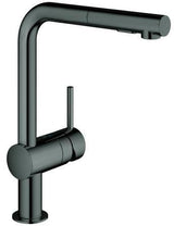 GROHE Minta Einhand-Spültischbatterie L-Auslauf mit ausziehbarer Spülbrause hard graphite