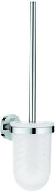 GROHE Essentials Toilettenbürstengarnitur – Wandmontage, verchromt, mit Mattglas-Einsatz