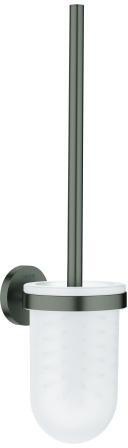 GROHE Essentials Toilettenbürstengarnitur – Wandmontage, verchromt, mit Mattglas-Einsatz