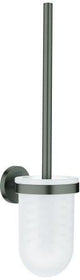GROHE Essentials Toilettenbürstengarnitur – Wandmontage, verchromt, mit Mattglas-Einsatz