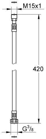 GROHE Anschlussschlauch 440406 für Eichelberg Küchenarmaturen – Flexibler Schlauch