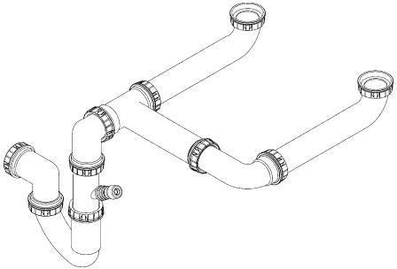 GROHE Siphon 42618 für Küchenspülen – P-Siphon mit 90°-Bogen und Rosette