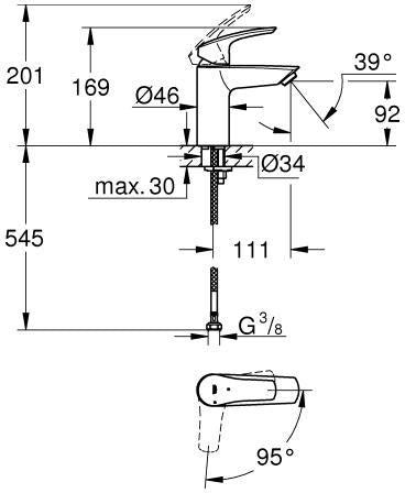 GROHE Eurosmart Einhand-Waschtischbatterie S-Size Chrom – 3,5 l/min