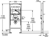 GROHE Urinal-Element Rapid SL 39376 mit Rohbau-Set für Temperatursensor – vormontiert, selbsttragend, höhenverstellbar