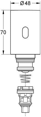 GROHE Tectron Umrüsteinheit 37428 für Urinal-Spüler 37339 – Infrarot, 6V, Chrom
